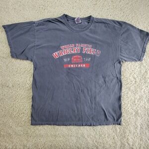 Wrigley Field Chicago Baseball Graphic T-Shirt Mens XL Charcoal Gray